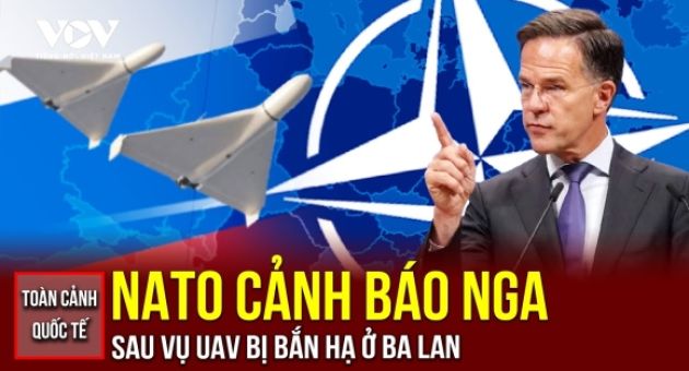 NATO phản ứng cứng rắn trước vụ drone Nga xâm phạm không phận